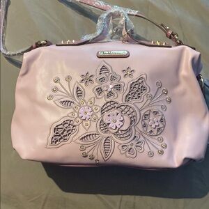 Lilac  Floral Embroidered Women's Bag